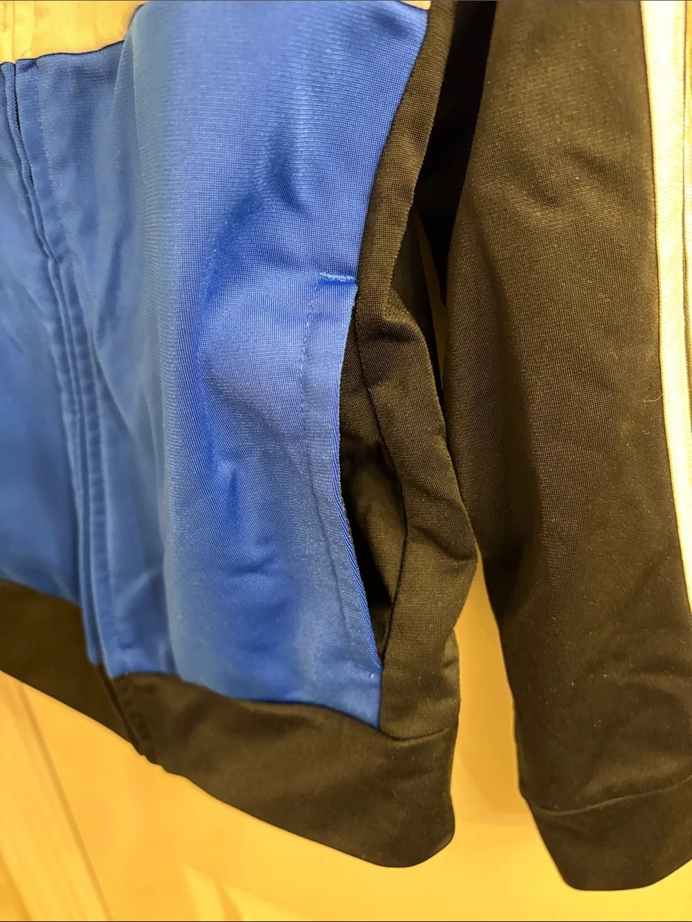 adidas Kids Black White Blue Colorblock Track Jacket